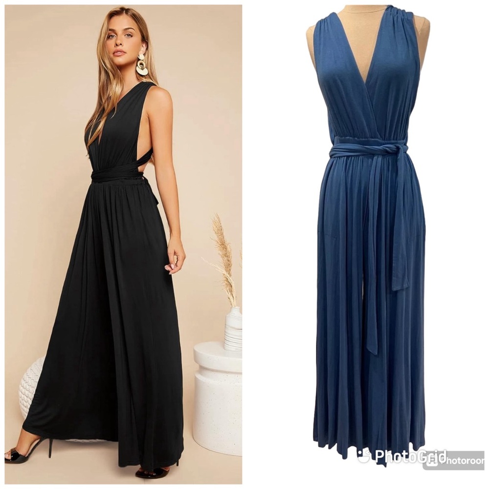 Free People FP Beach Dani Convertible Jumpsuit in Sapphire